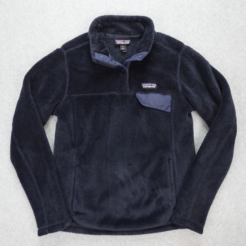 Patagonia Polartec Fleece Sweater Women's Medium Purple Pullover Collared